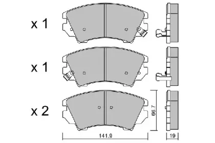 BPOP-1011 AISIN Комплект тормозных колодок, дисковый тормоз